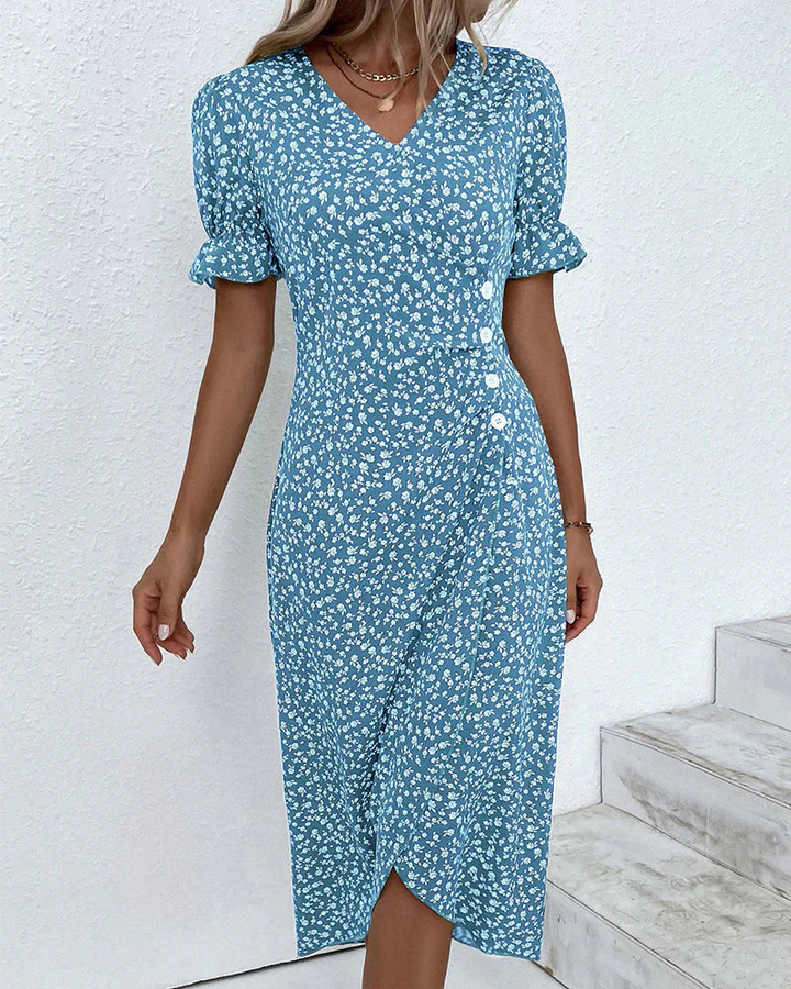 Evelyn | Midi Polka Dot Dress with Wrap Front