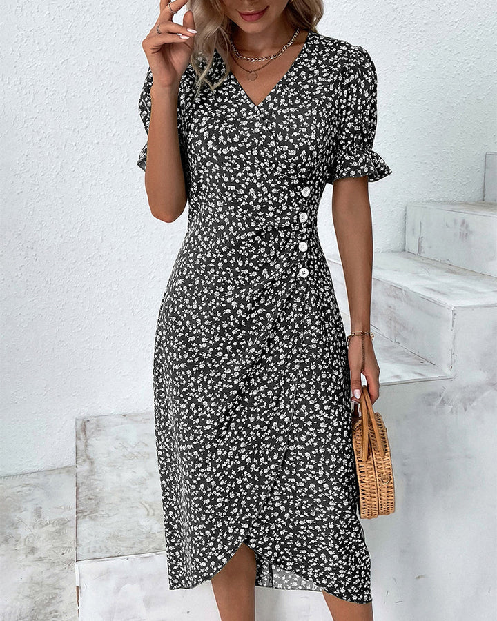Evelyn | Midi Polka Dot Dress with Wrap Front