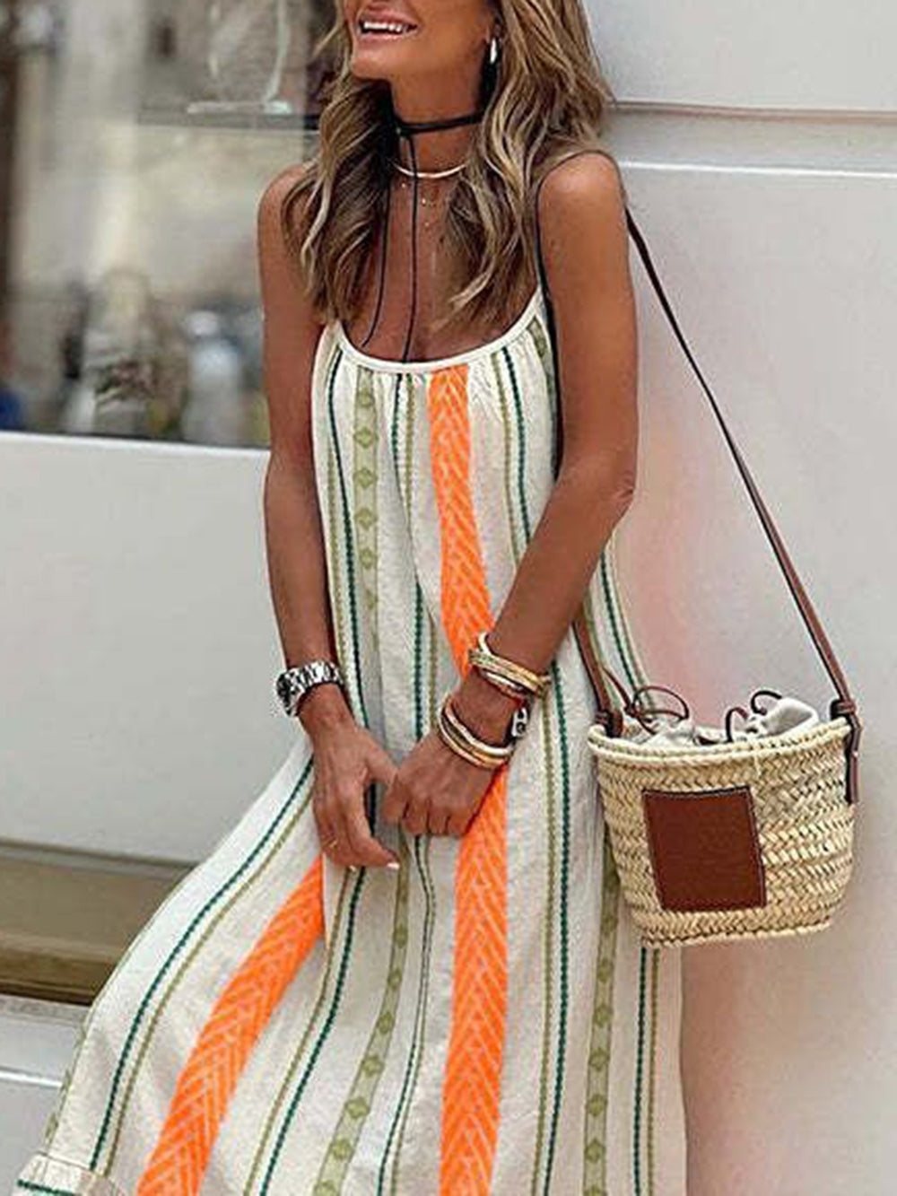 Maggie | Summer Maxi Dress A-Line Spaghetti Strap