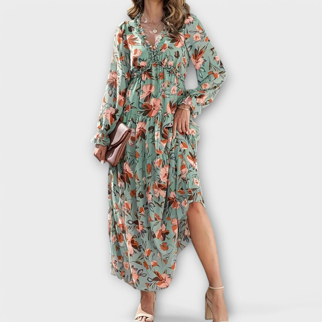 Eve | Maxi Dress with Floral Print and Long Sleeves