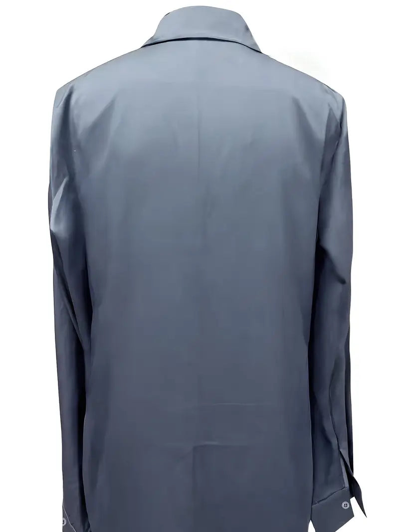 Sylv | Blouse with Deep V-Neck and Long Sleeves