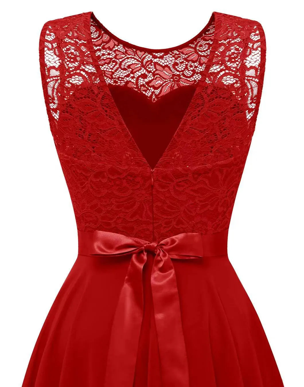 Olivia | Cocktail Dress with Round Neck and High-Low Hem