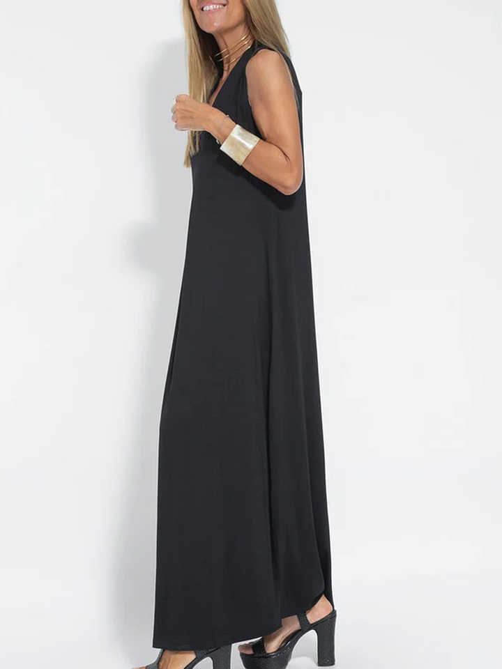 Mia | Maxi Summer Dress with V-Neck and Side Slit