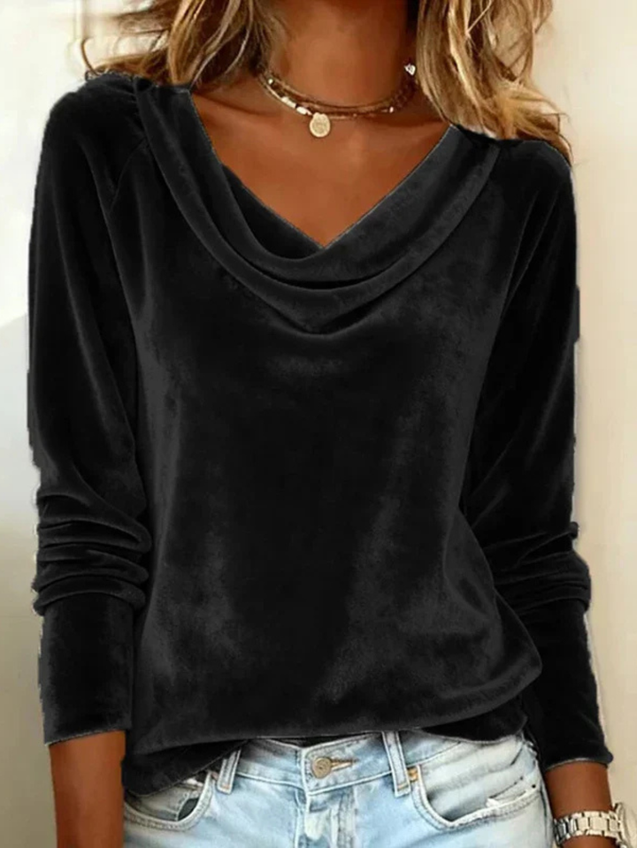 Nora | Cowl Neck Top with Long Sleeves