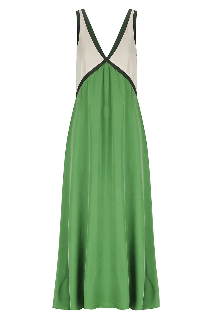 Sienna | Maxi Summer Dress with V-Neck and Contrast Trim