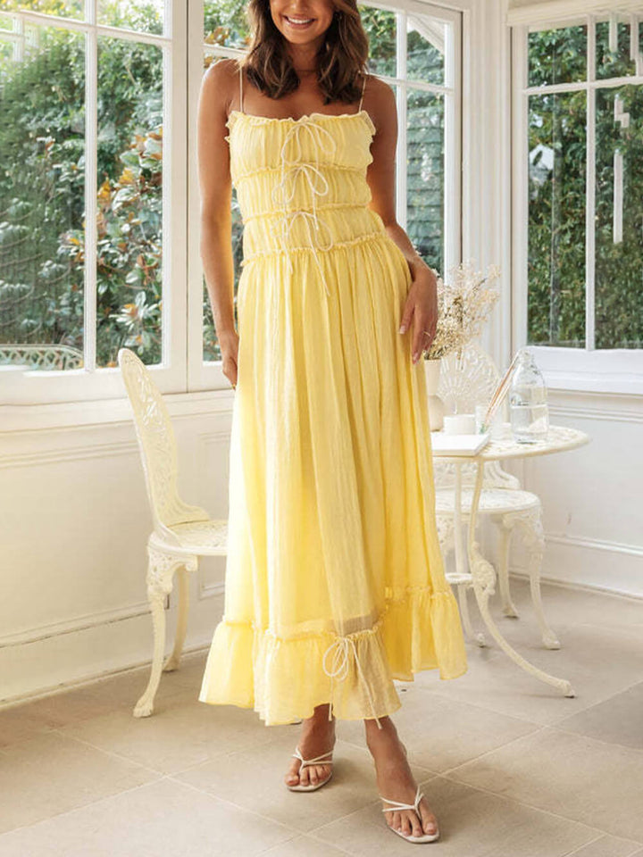Harriet | Boho Midi Dress Spaghetti Strap