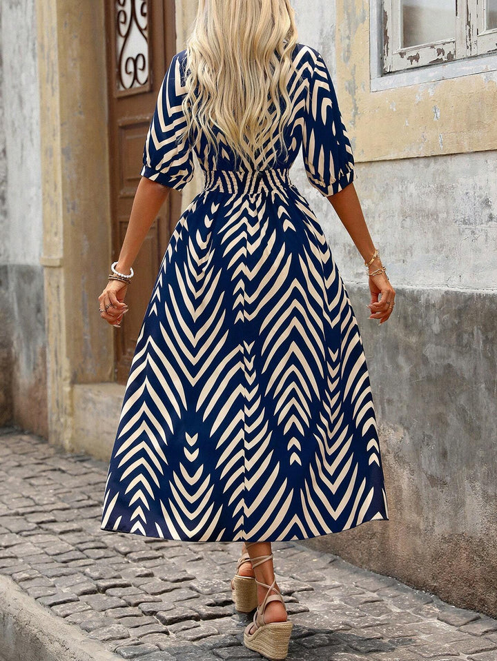 Emily | Boho Maxi Dress Geometric Print
