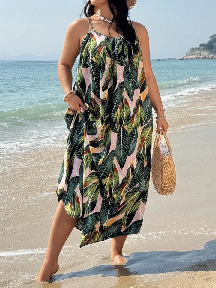 Paisley | Maxi Summer Dress with Tropical Print and Sleeveless Bodice