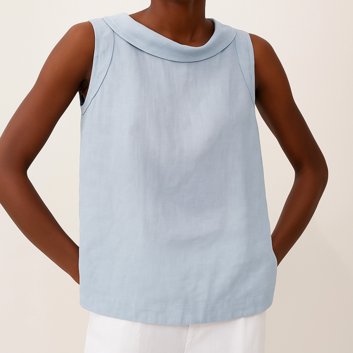 Kit | Sleeveless Top with Round Neckline and Relaxed Fit
