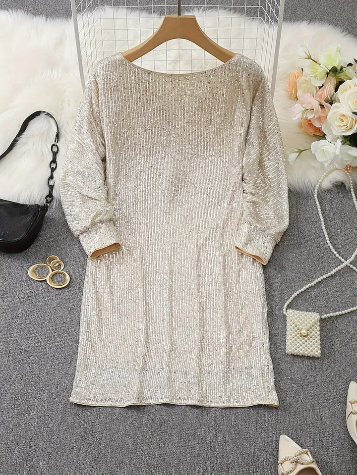 Aria | Mini Cocktail Dress with Sequins and One Shoulder