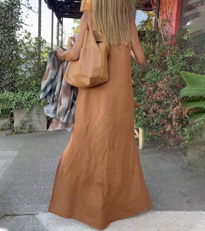 Sofia | Maxi Halter Neck Dress with Loose Fit