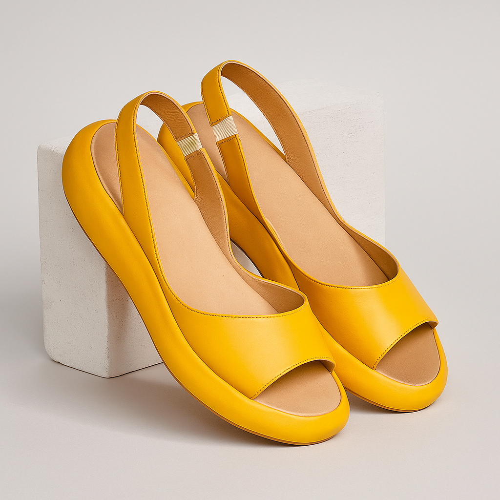 Ottilie | Orthopedic Wedge Sandal with Peep Toe and Slingback