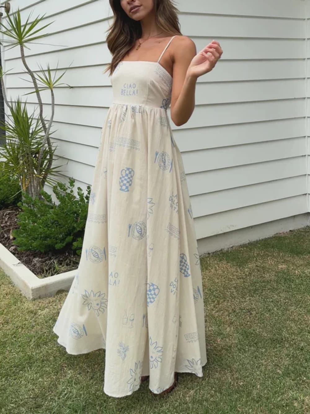 Lyra | Summer Maxi Dress Open Back