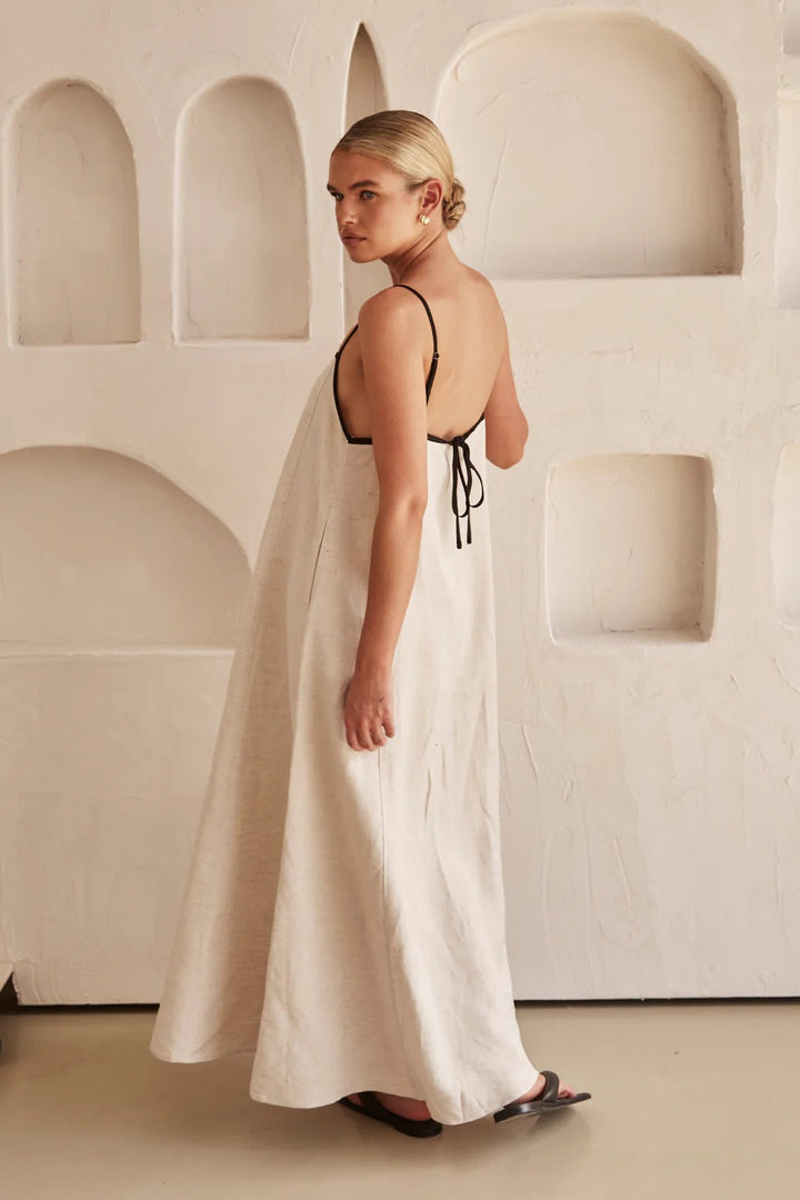 Ivy | Maxi Summer Dress with Contrast Straps and Square Neck