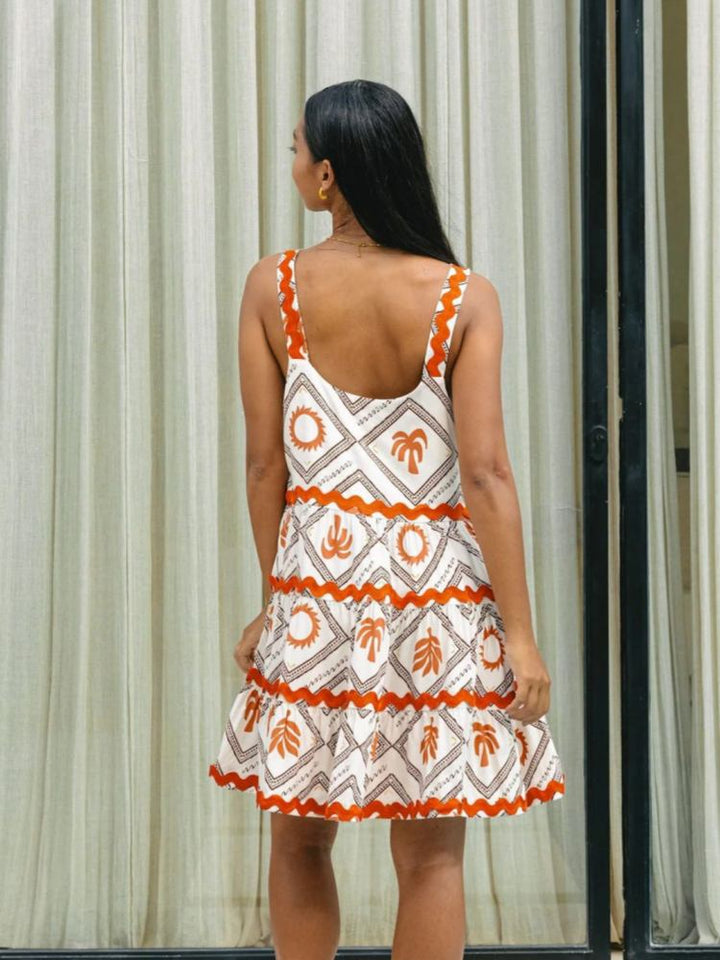 India | Mini Summer Dress with Tiered Skirt