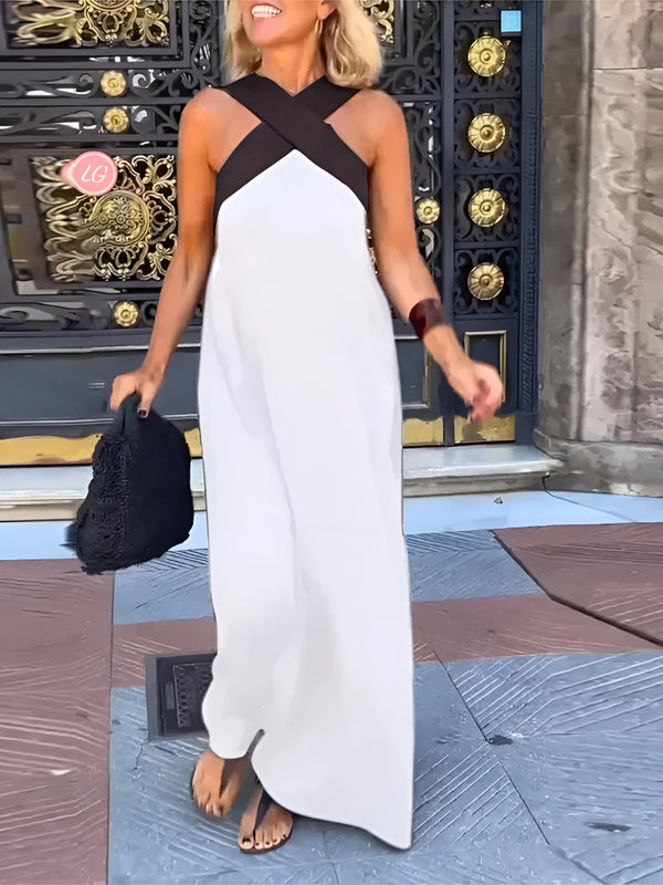 Faith | Maxi Wedding Guest Dress with Halter Neck and Side Slit