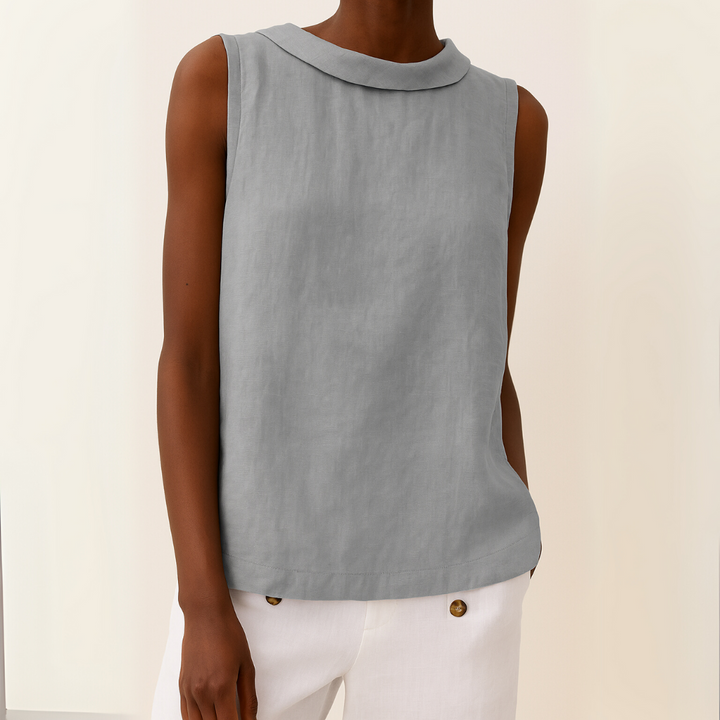 Kit | Sleeveless Top with Round Neckline and Relaxed Fit