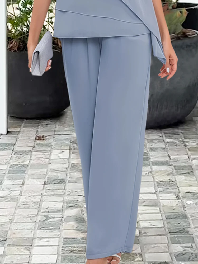 Audrey | Co-ord Set with Wide Leg Trousers and Square Neck Top