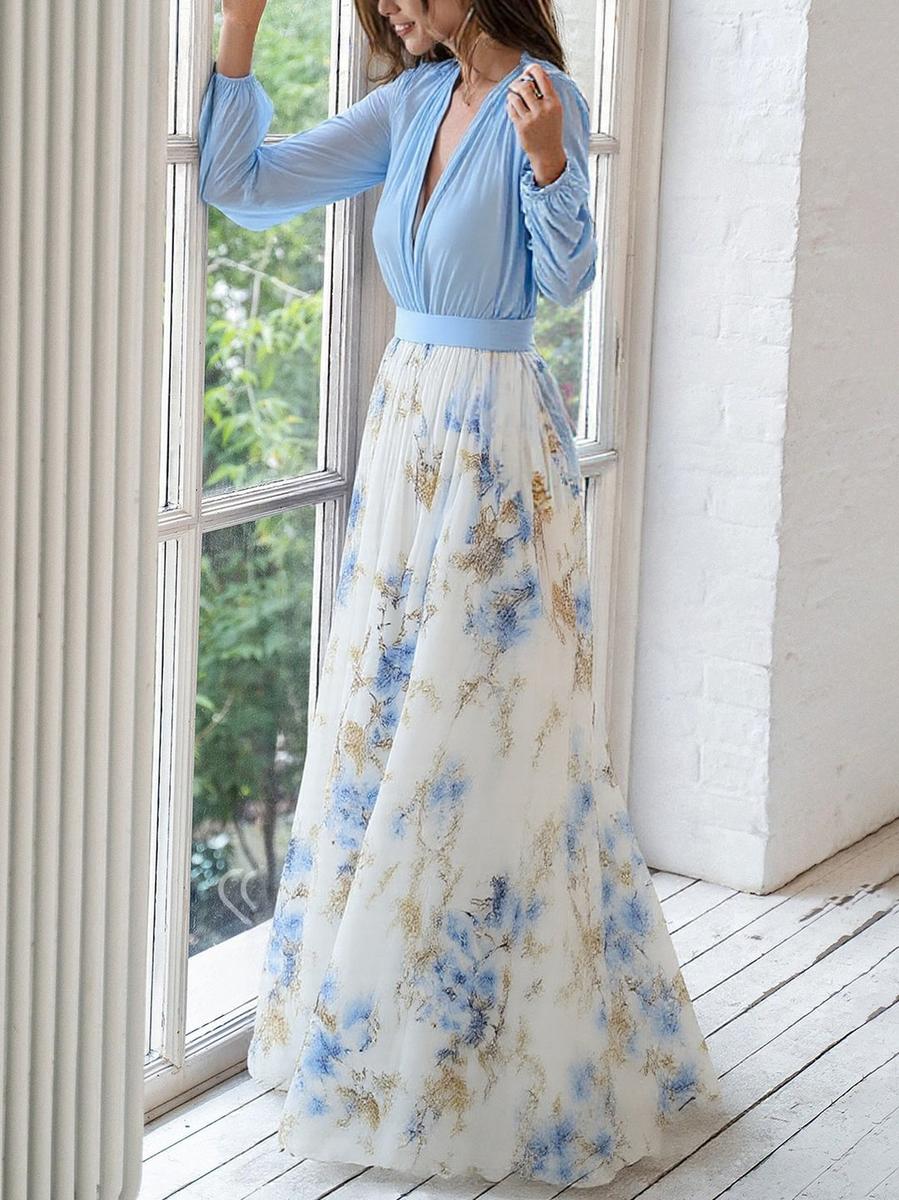 Niamh | Boho Floral Maxi Dress V-Neck
