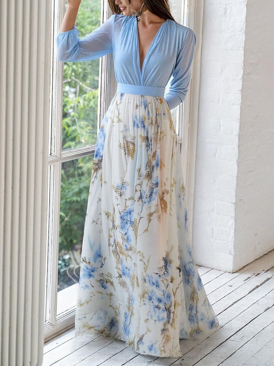Niamh | Boho Floral Maxi Dress V-Neck