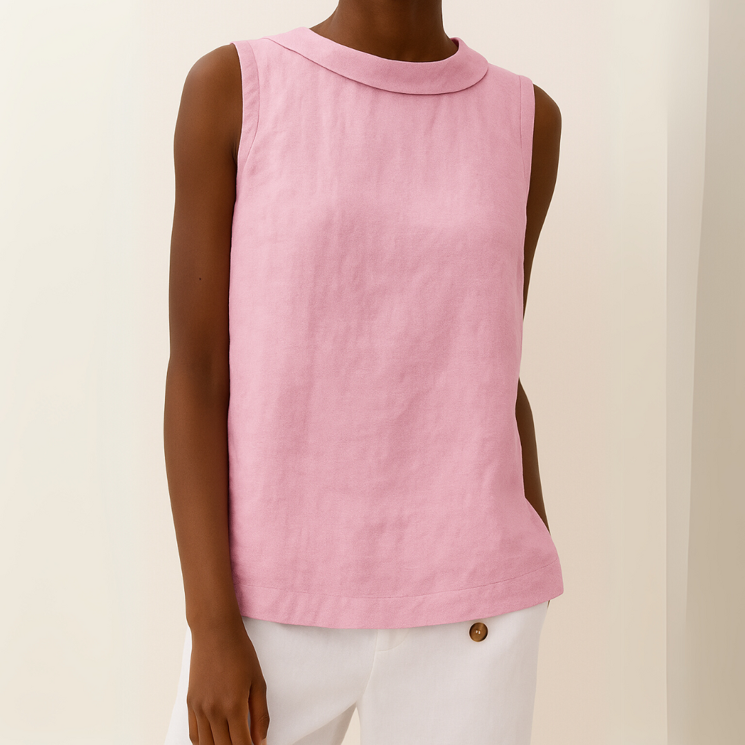 Kit | Sleeveless Top with Round Neckline and Relaxed Fit