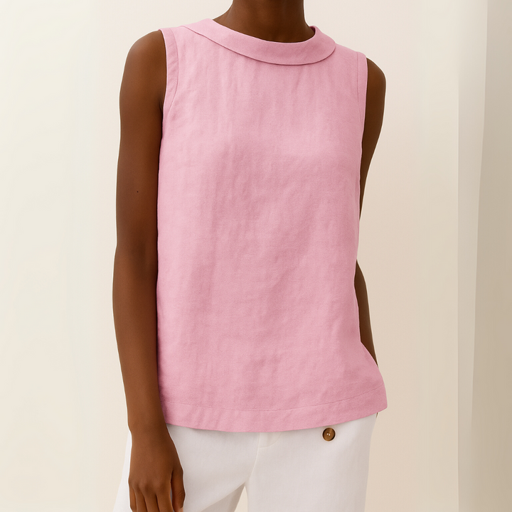 Kit | Sleeveless Top with Round Neckline and Relaxed Fit
