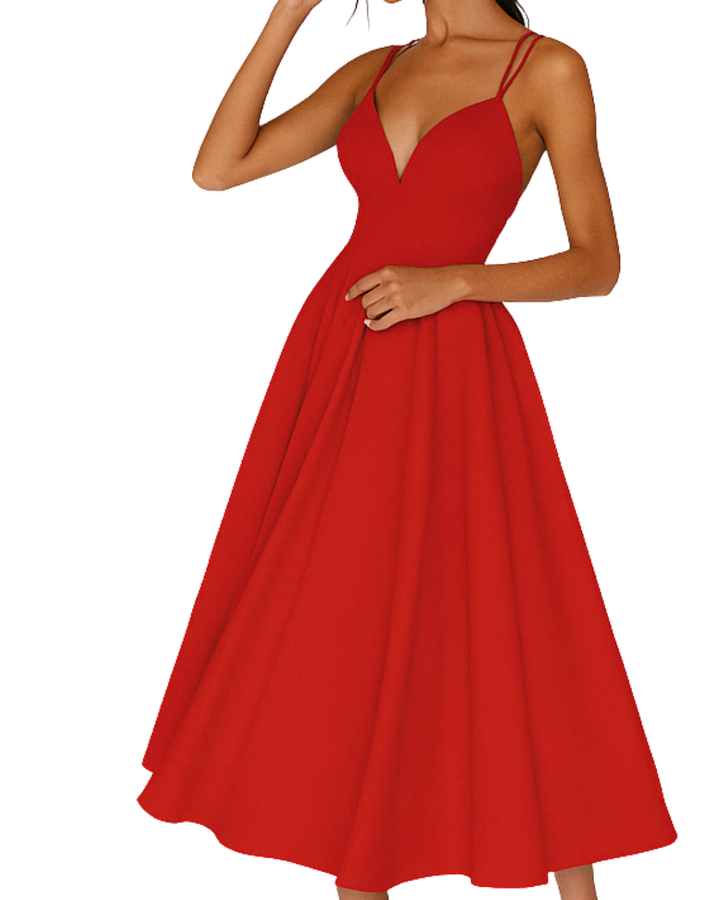 Bella | Midi Wedding Guest Dress with Sweetheart Neck