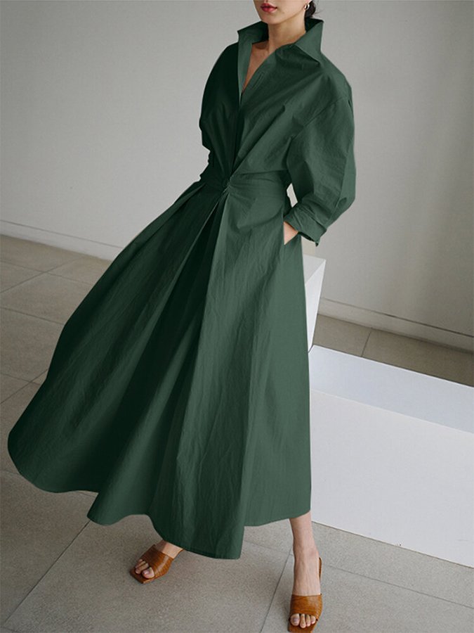 Zara | Midi Shirt Dress with Belted Waist