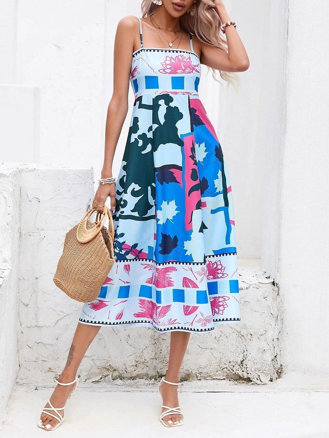 Eden | Boho Midi Dress Square Neck