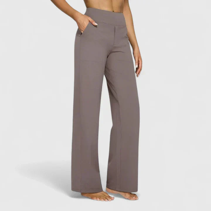 Maya | Wide Leg Trousers with High Waist and Side Pockets