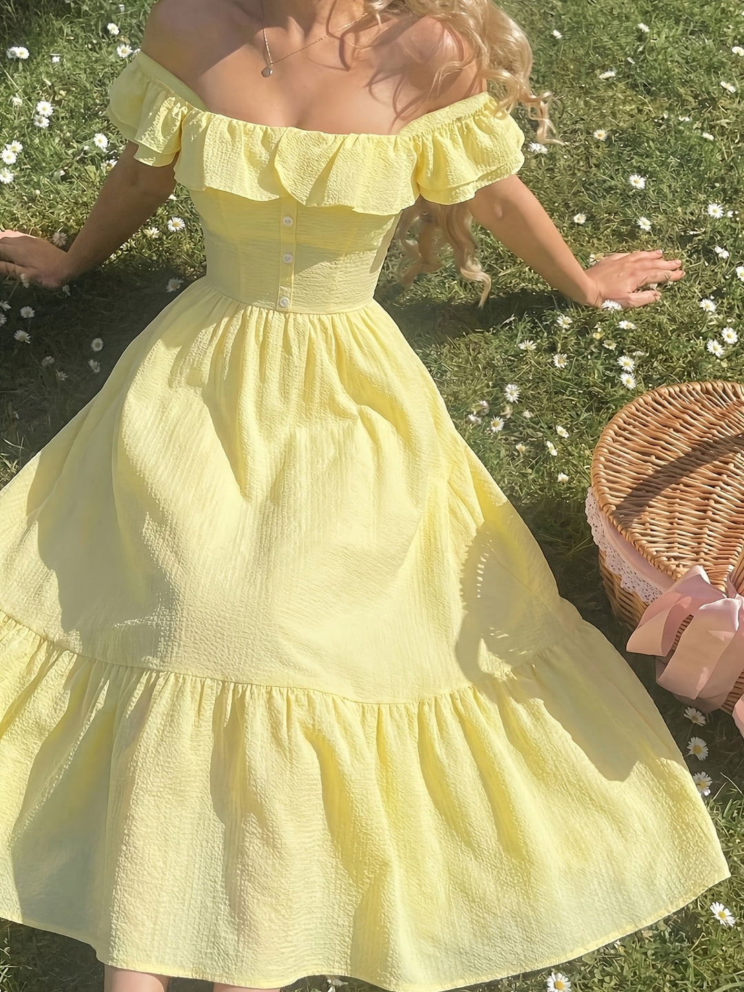 Flora | Cocktail Maxi Dress Off-Shoulder Ruffled