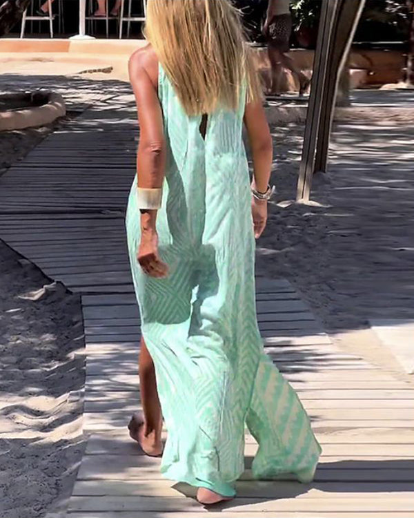 Ivy | Maxi Summer Dress with Geometric Print and Sleeveless