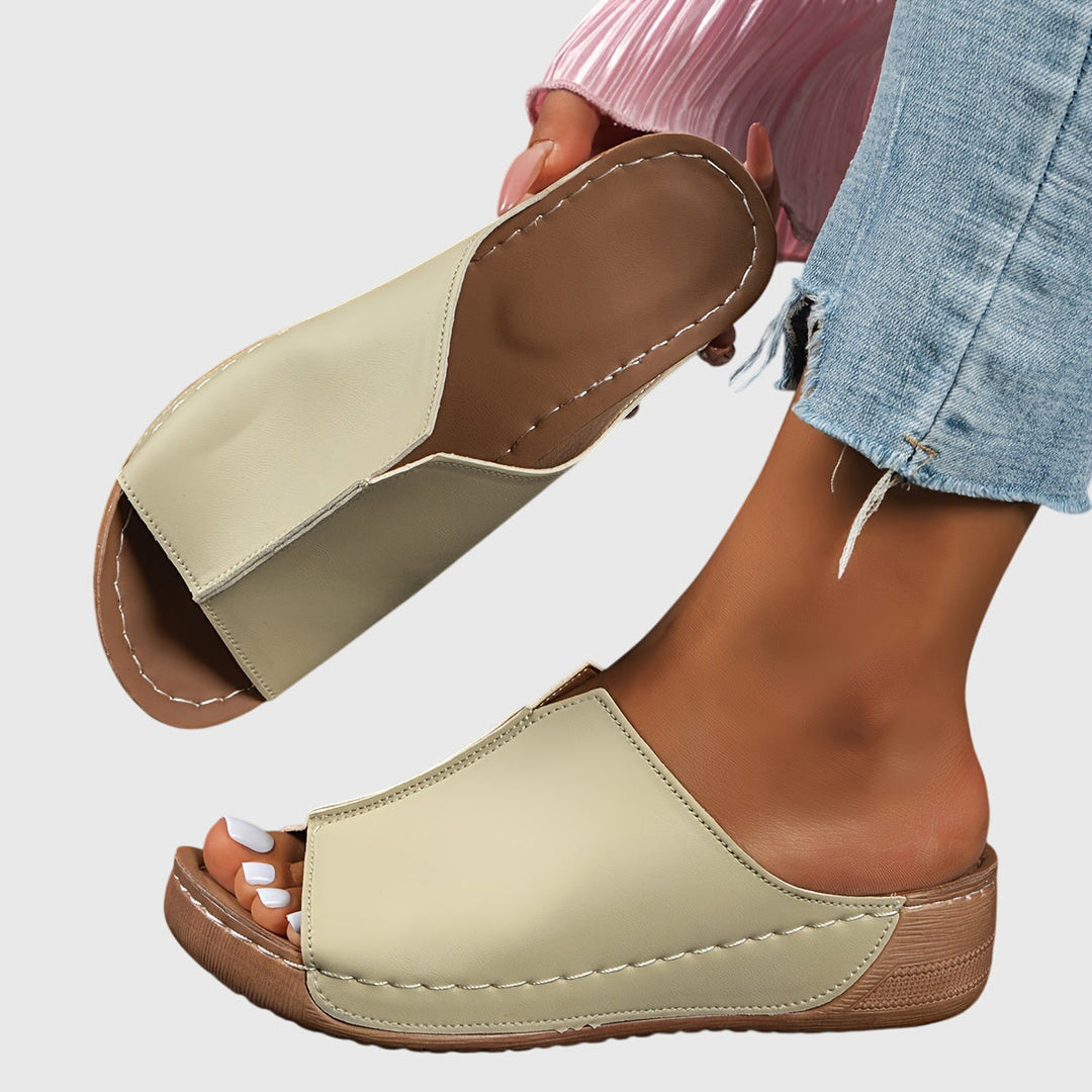 Alicia | Orthopedic Wedge Sandal with Peep Toe