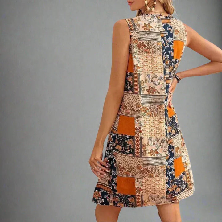 Bryony | Boho Mini Dress Sleeveless Printed