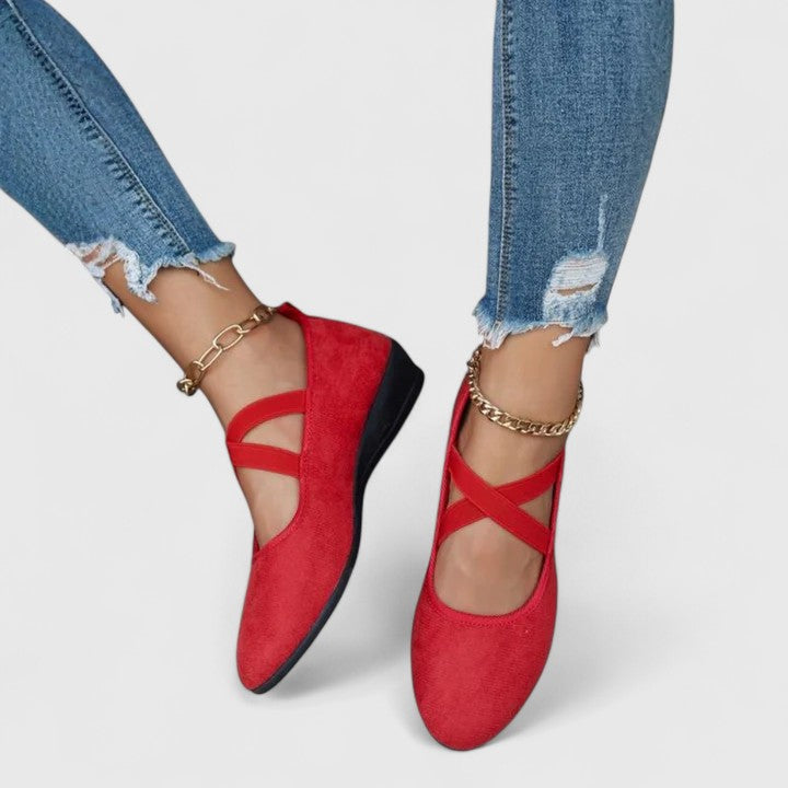 Jenna | Orthopedic Ballet Flats Comfortable Ankle Strap
