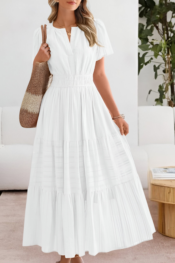 Esme | Boho Maxi Dress Smocked Short Sleeve