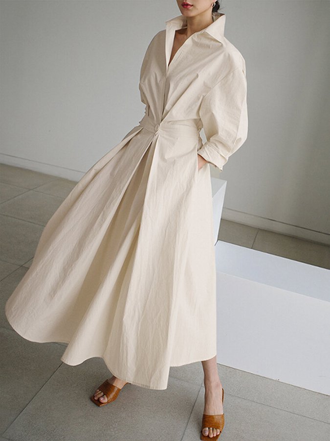 Zara | Midi Shirt Dress with Belted Waist