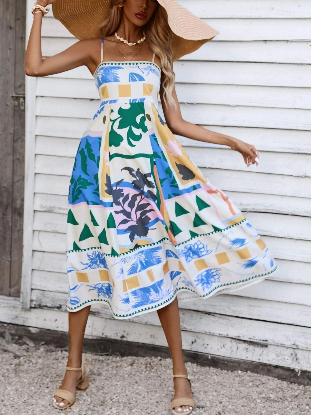 Eden | Boho Midi Dress Square Neck