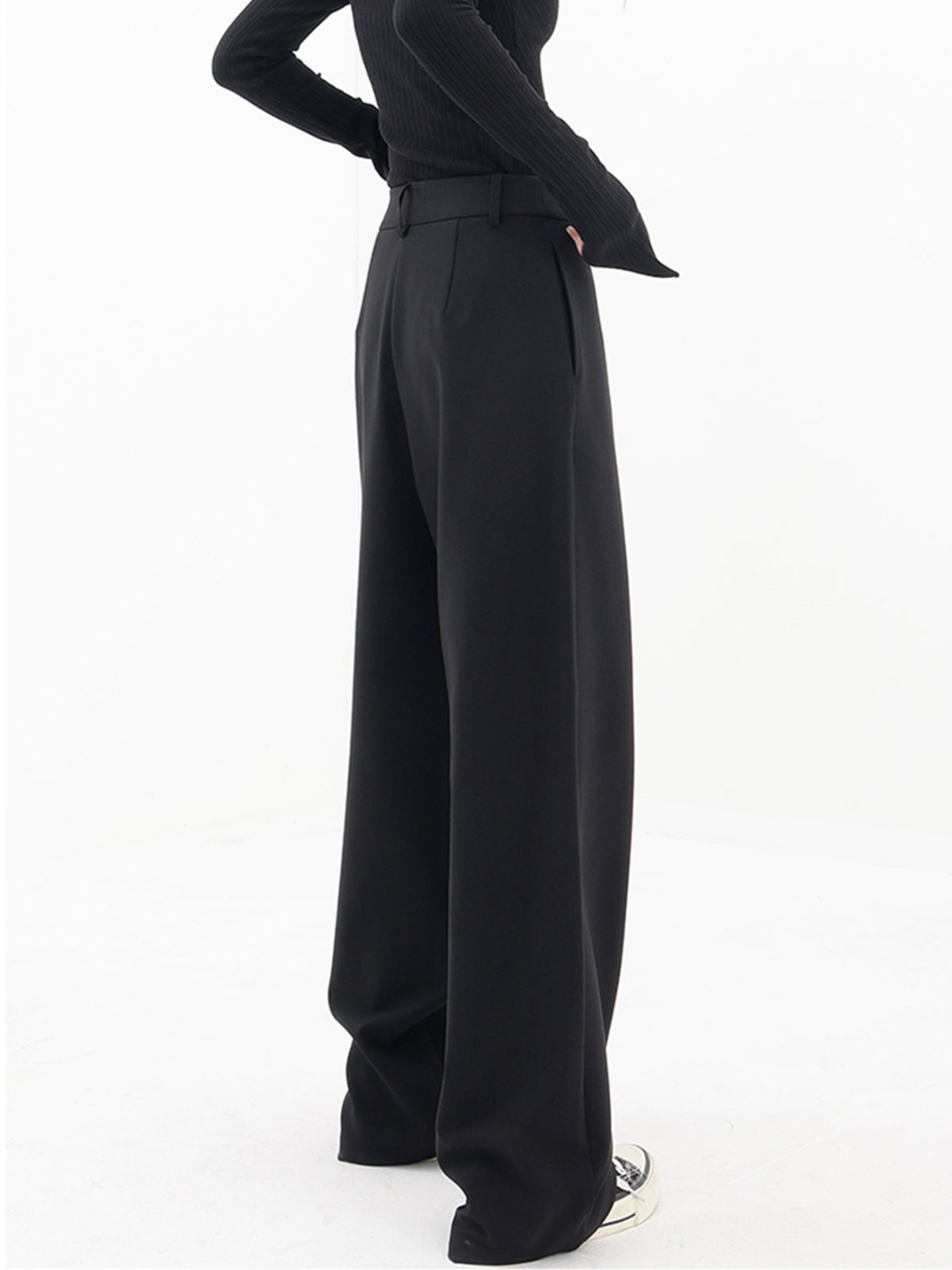 Iris | Wide Leg Trousers with High Waist and Wrap Front