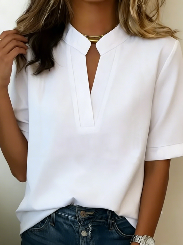 Serena | Womens Blouse V-Neck Short Sleeve