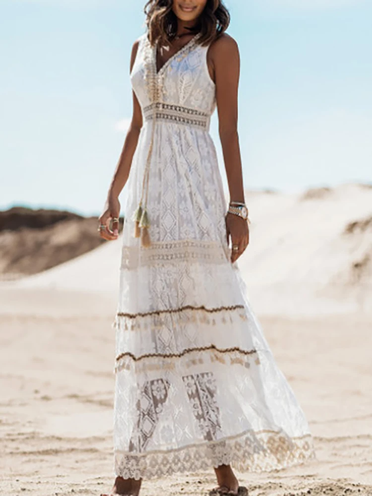 Hailey | Maxi Holiday Dress with Boho Print and Side Slit