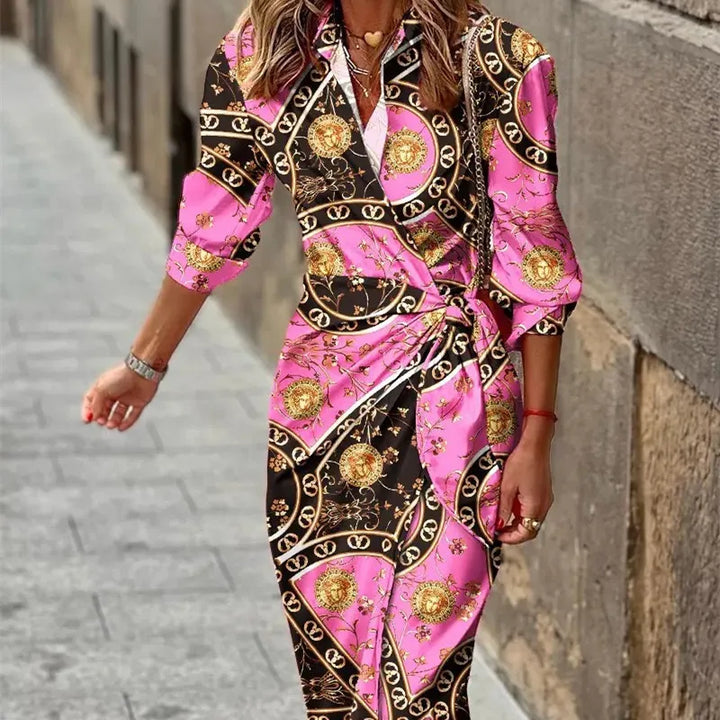 Amy | Maxi Wrap Dress with Striped Print