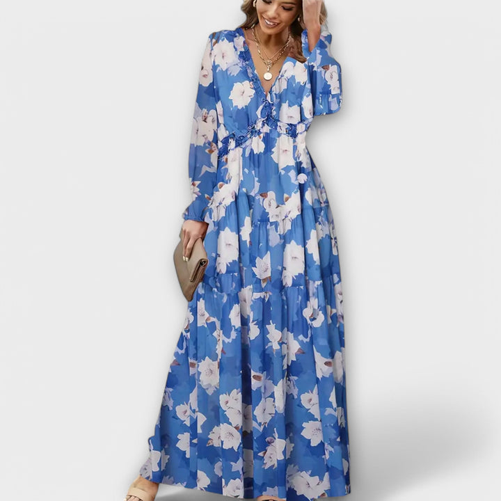Eve | Maxi Dress with Floral Print and Long Sleeves