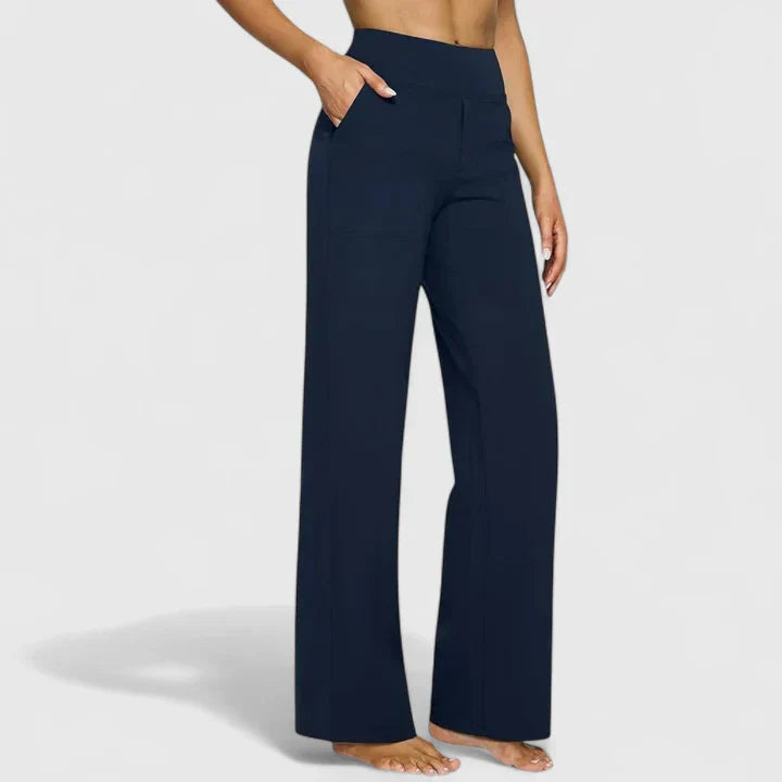 Maya | Wide Leg Trousers with High Waist and Side Pockets