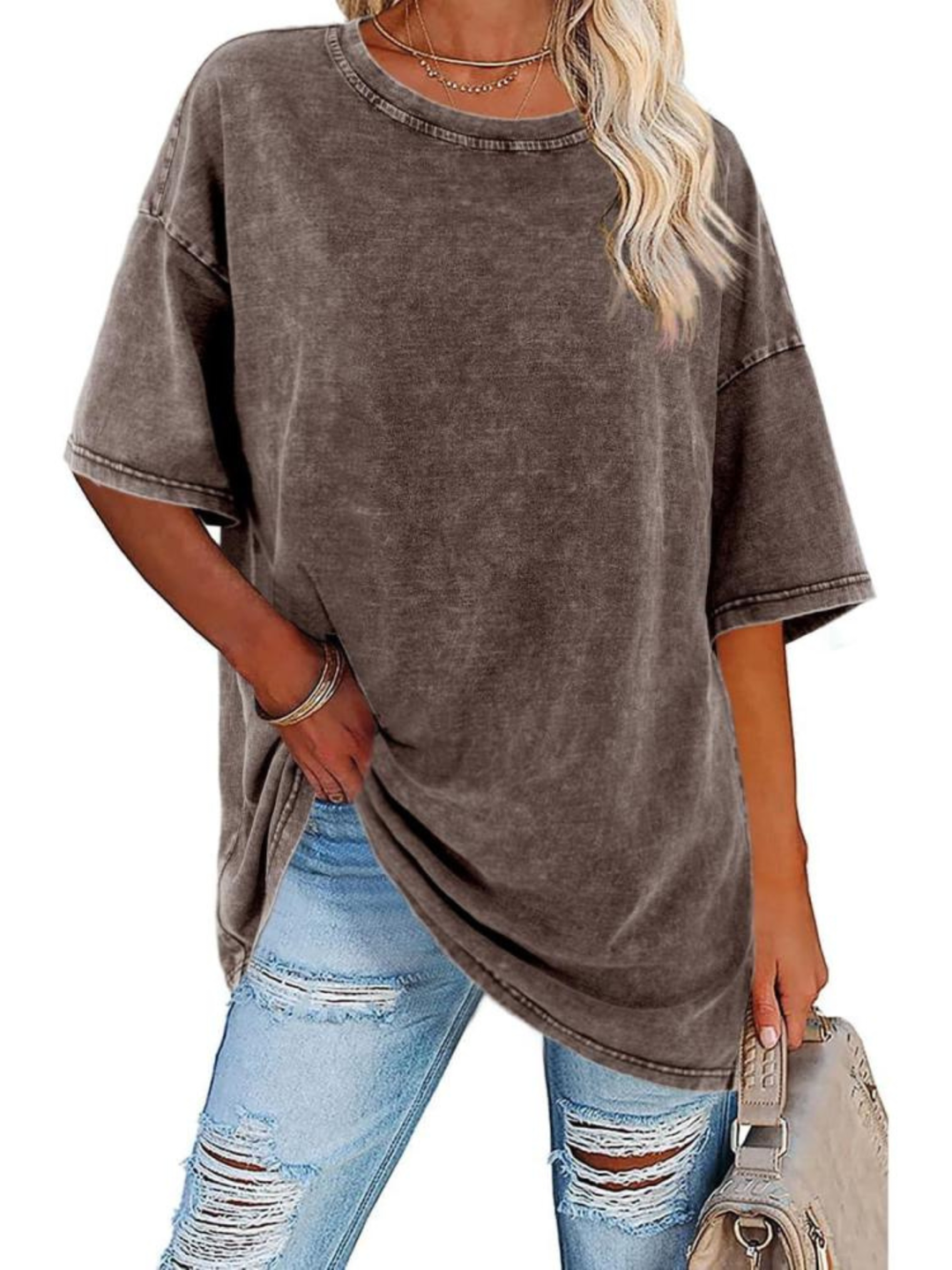 Remi | Oversized T-Shirt with Round Neckline and Short Sleeves