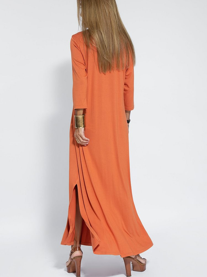 Zoe | Maxi Summer Dress with V-Neck and Long Sleeves