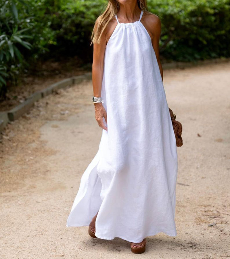 Sofia | Maxi Halter Neck Dress with Loose Fit