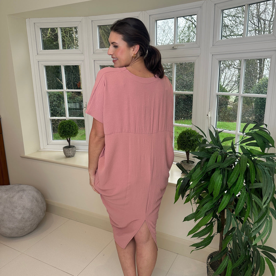Olivia | Midi Summer Dress with V-Neck and Kimono Sleeve