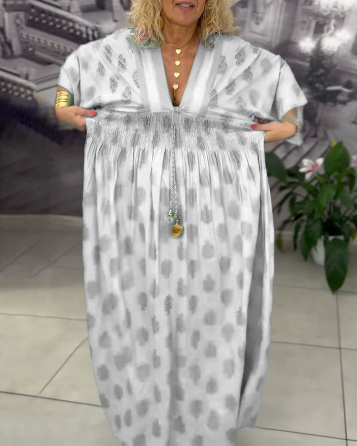 Daisy | Maxi Summer Dress with V-Neck and Smocked Waist