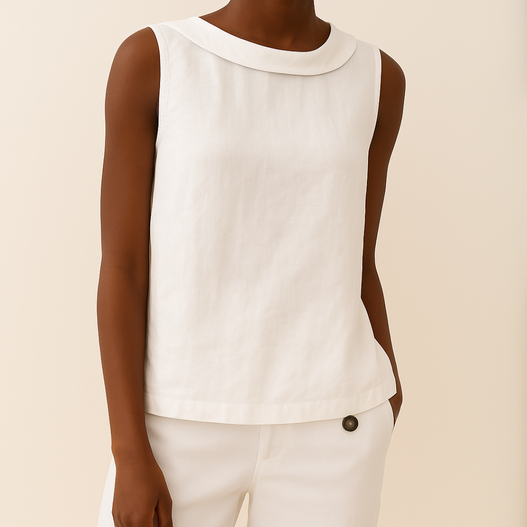 Kit | Sleeveless Top with Round Neckline and Relaxed Fit